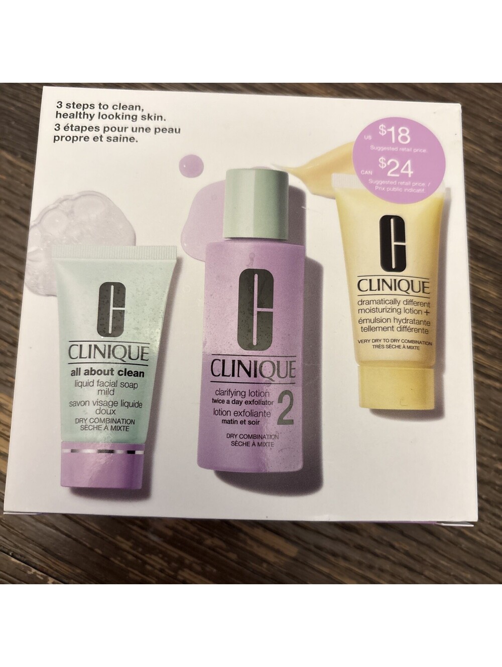 clinique 3-step skincare set New In Box